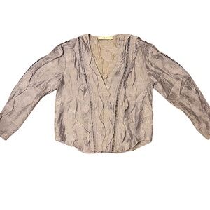 IRO Paris Sheer Textured Open-Front Blouse – Size 34 (XS/S)
Light purple